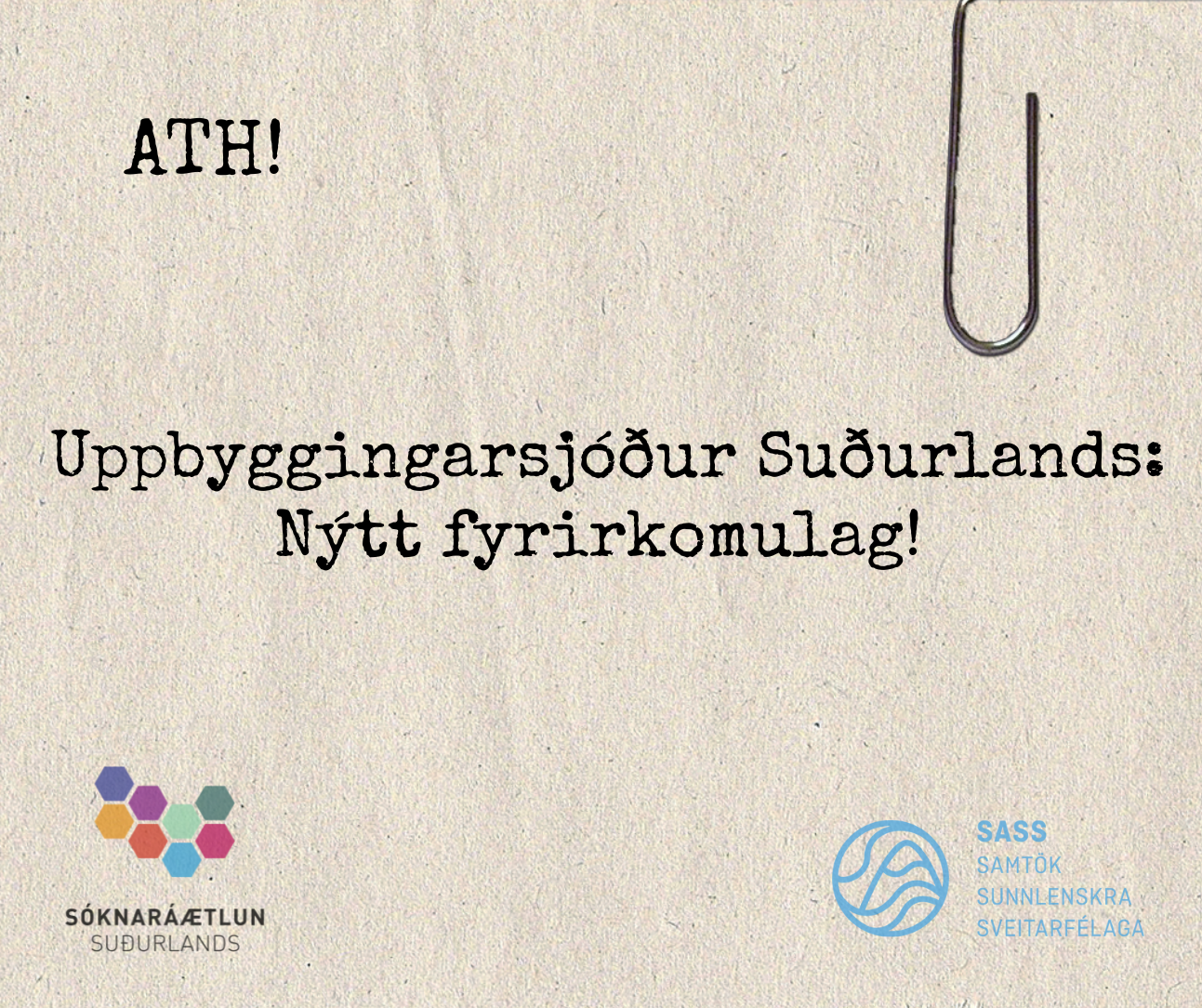 Nýtt fyrirkomulag í Uppbyggingarsjóði Suðurlands: Úthlutað einu sinni á ári í tilraunaskyni