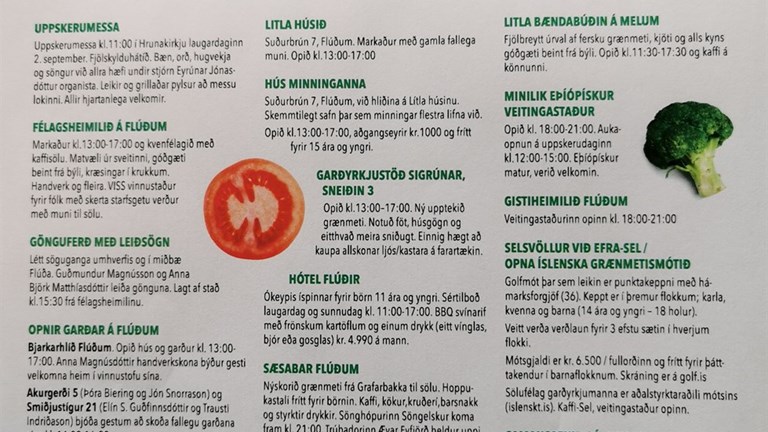 Uppskeruhátíð dagskrá