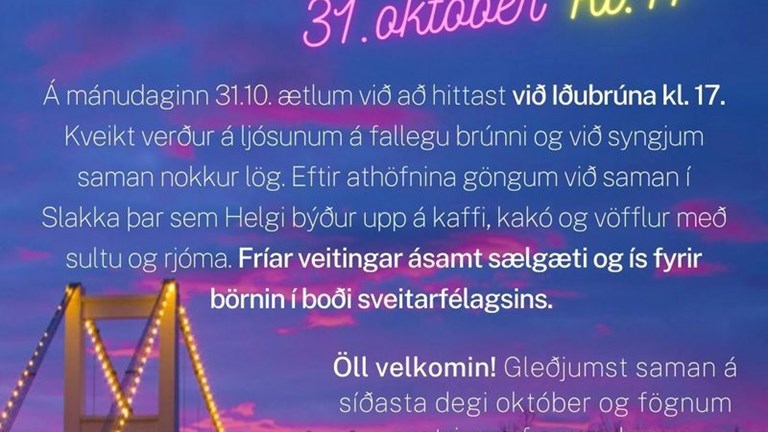 Ljósahátíð í Laugarási 31. október