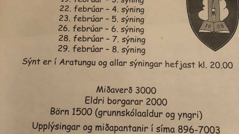 Leikrit frumsýnt í Aratungu 14. feb.