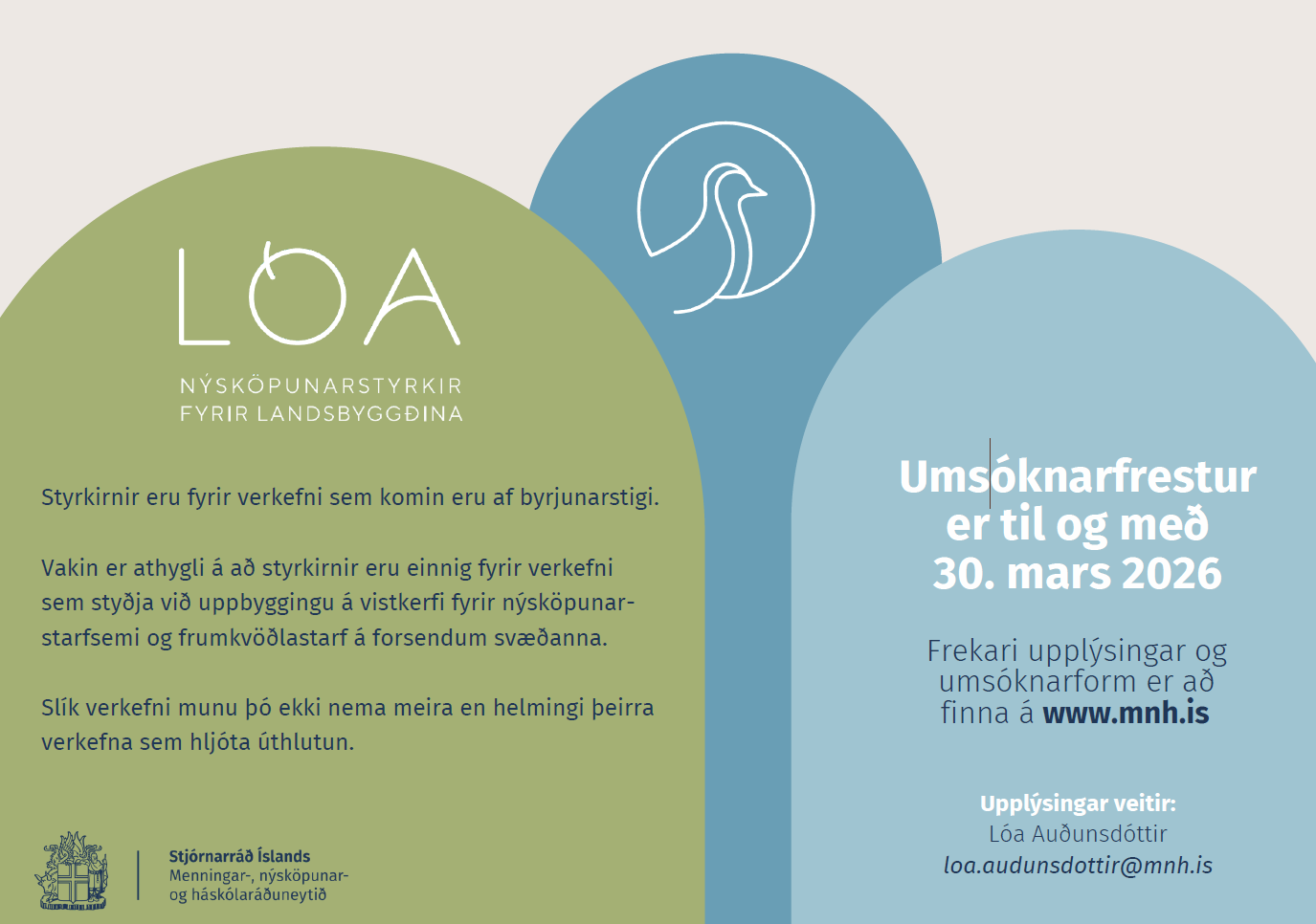 Lóan er komin - Opnað hefur verið fyrir umsóknir