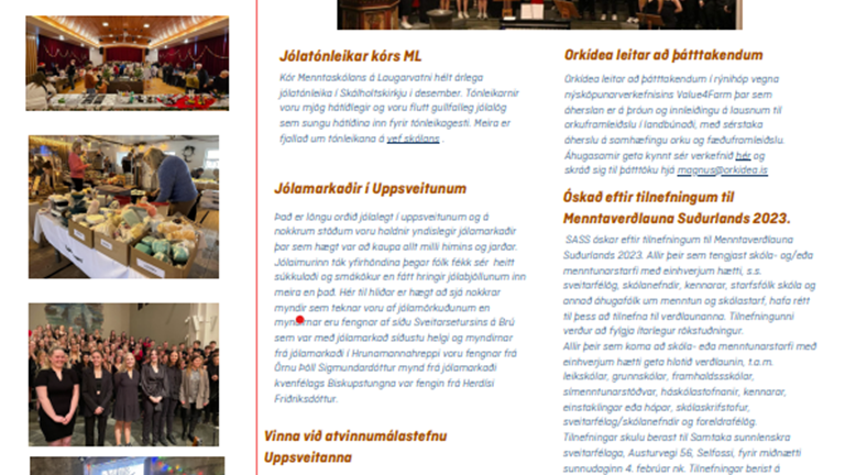 Desember fréttabréf byggðaþróunarfulltrúa Uppsveita Árnessýslu