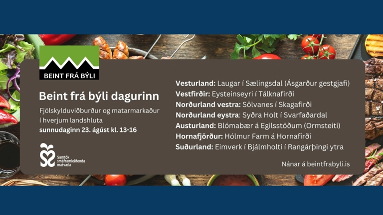 Beint frá býli dagurinn haldinn hátíðlegur sunnudaginn 23. ágúst
